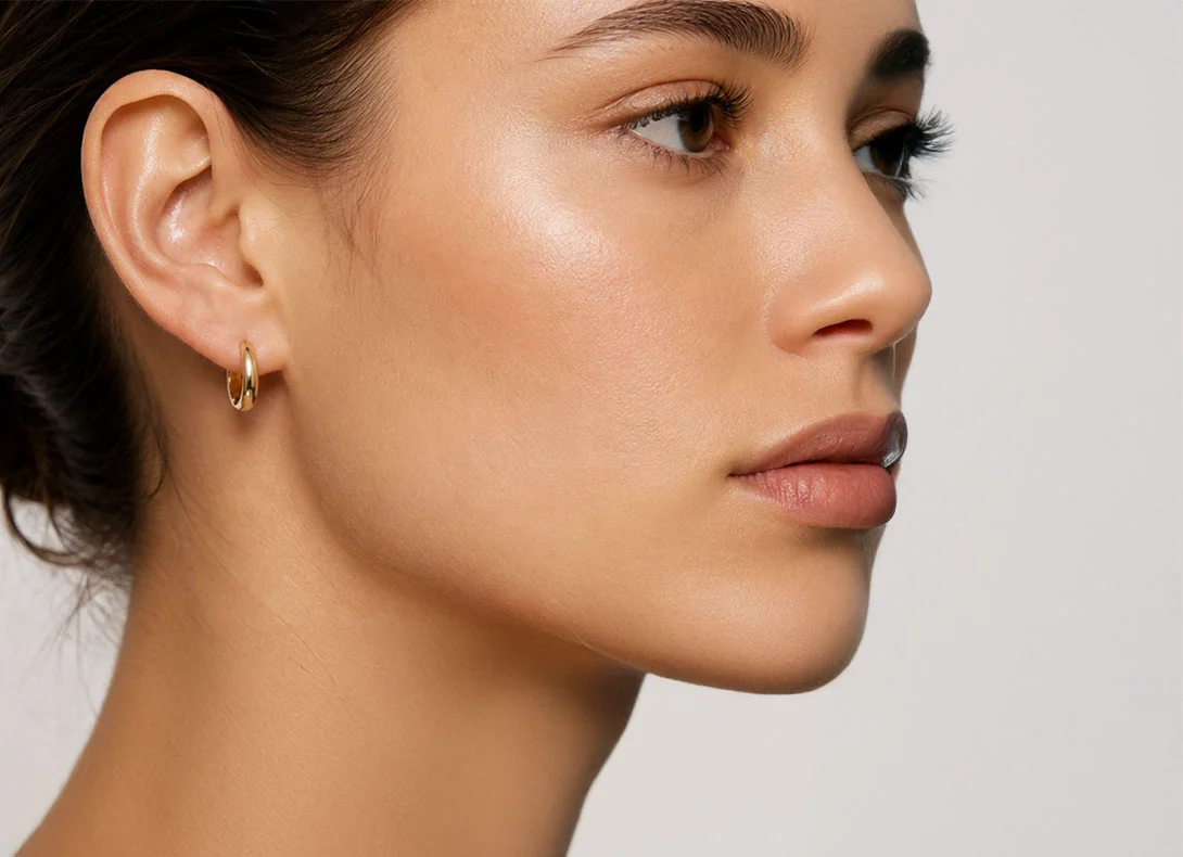 Woman's profile showing smooth facial skin and natural glow after biostimulator treatment for skin rejuvenation - Biostimulators in Montreal, QC